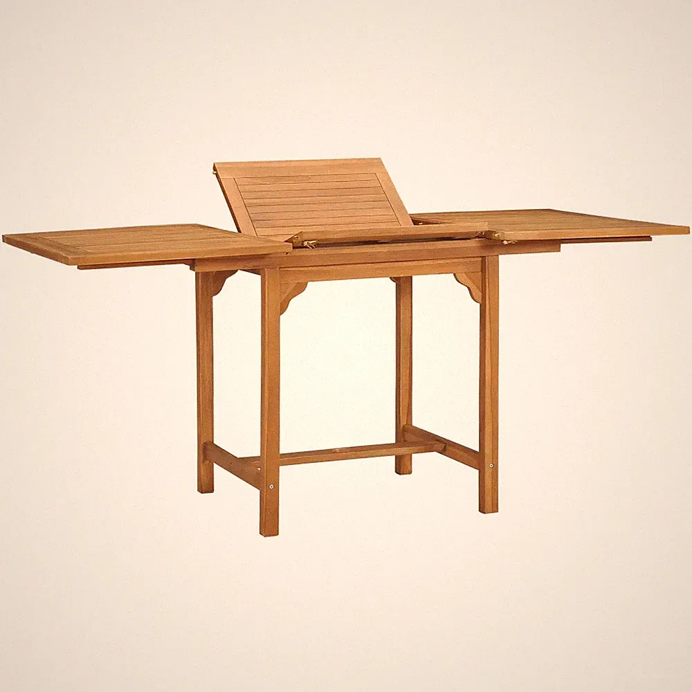Ausziehbarer Gartentisch Teak Massivholz 110-160 x 80 x 75 cm