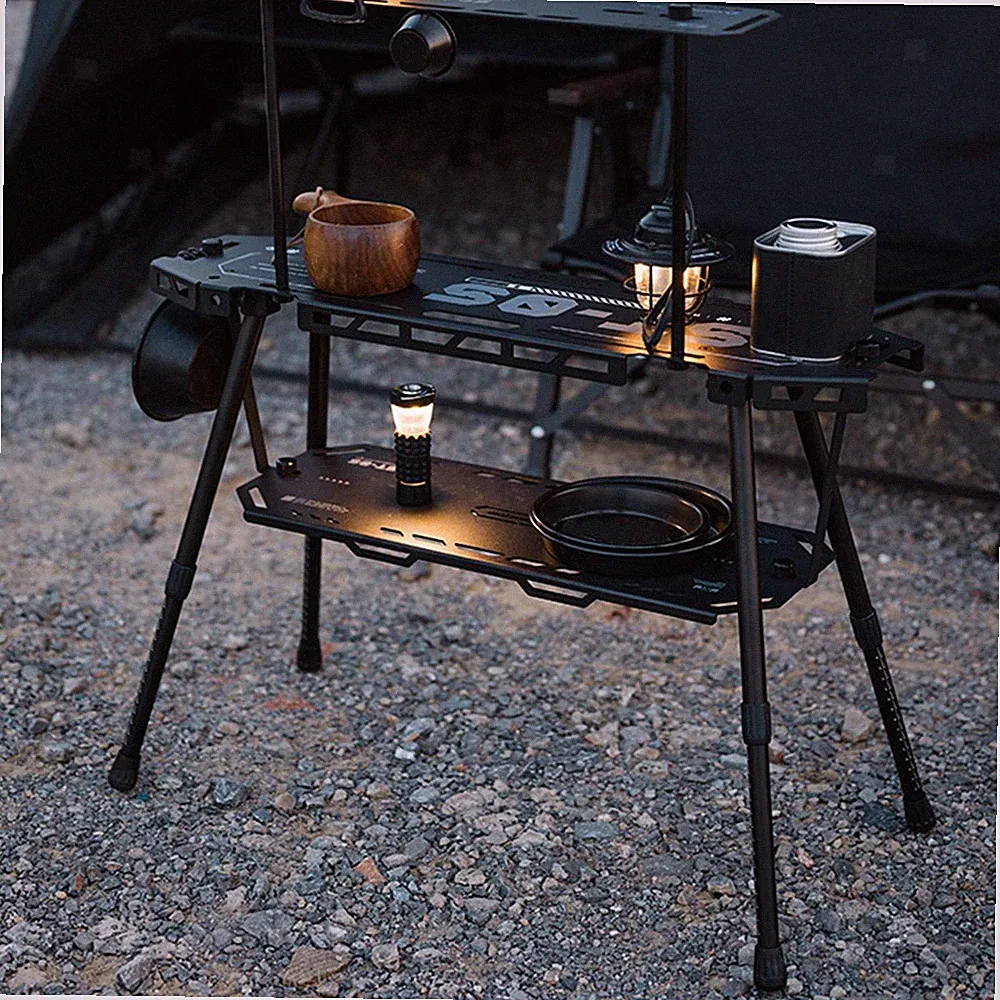 Ausziehbarer IGT-Kombinationsgrilltisch für den Garten im Wohnmobil