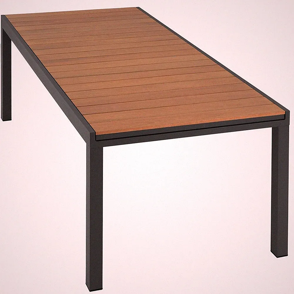 Ausziehbarer Tisch Küchentisch Esszimmer-Tisch Holz Alu 200/300x100x75 cm