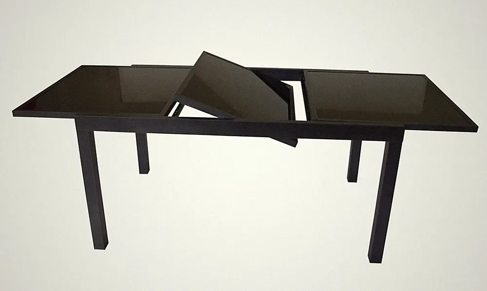Ausziehtisch Alu Glas schwarz 180-240x100cm modern rechteckig erweiterbar