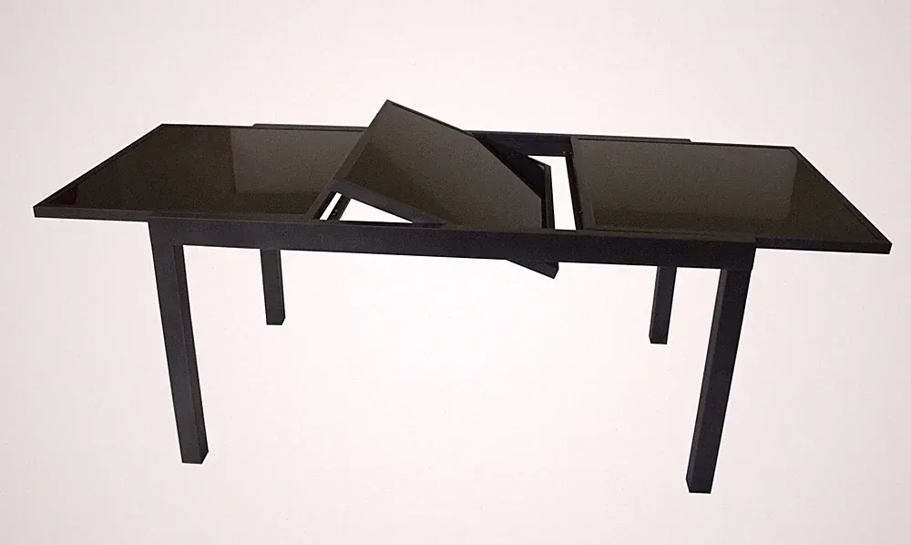 Ausziehtisch Alu Glas schwarz 180-240x100cm modern rechteckig erweiterbar