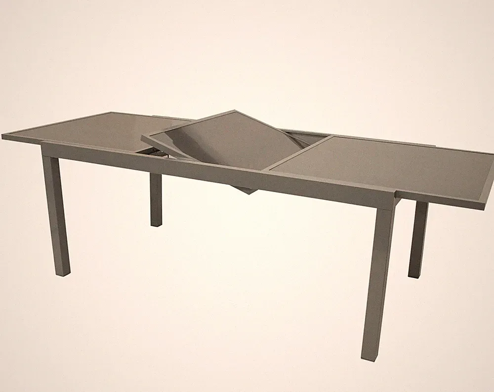 Ausziehtisch Aluminium Glas grau 180-240cm modern Garten erweiterbar