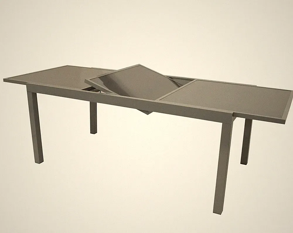 Ausziehtisch Aluminium Glas grau 180-240cm modern Garten erweiterbar