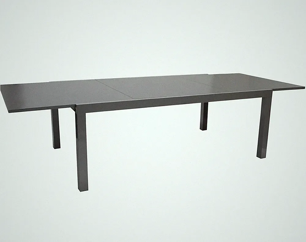 Ausziehtisch Aluminium Glas grau 200-300x110cm Garten Esstisch modern