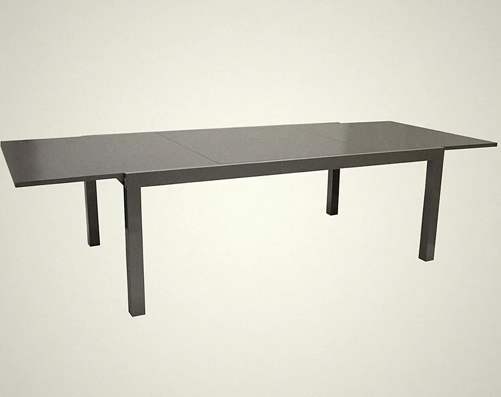 Ausziehtisch Aluminium Glas grau 200-300x110cm Garten Esstisch modern