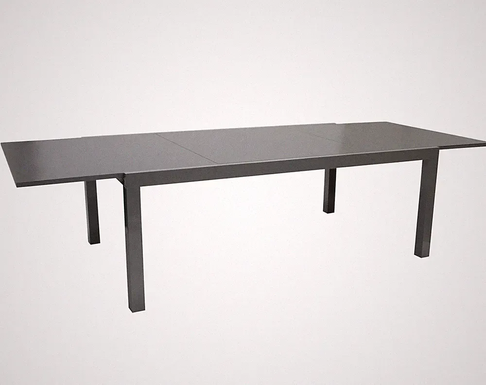 Ausziehtisch Aluminium Glas grau 200-300x110cm Garten Esstisch modern