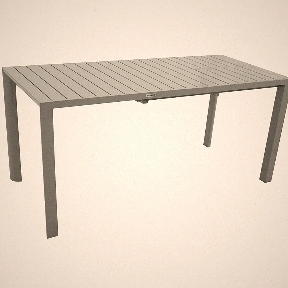Ausziehtisch BAGO 120/162x70cm, Aluminium silbergrau Gartenmöbel Tisch Outdoor
