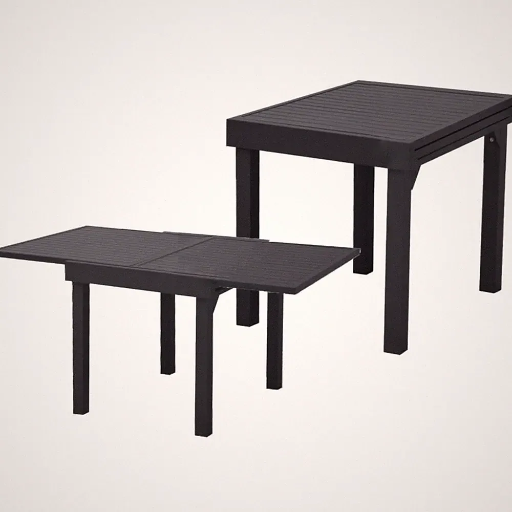 Ausziehtisch ELENA 65cm/130cm x 65cm, Aluminium, Anthrazit