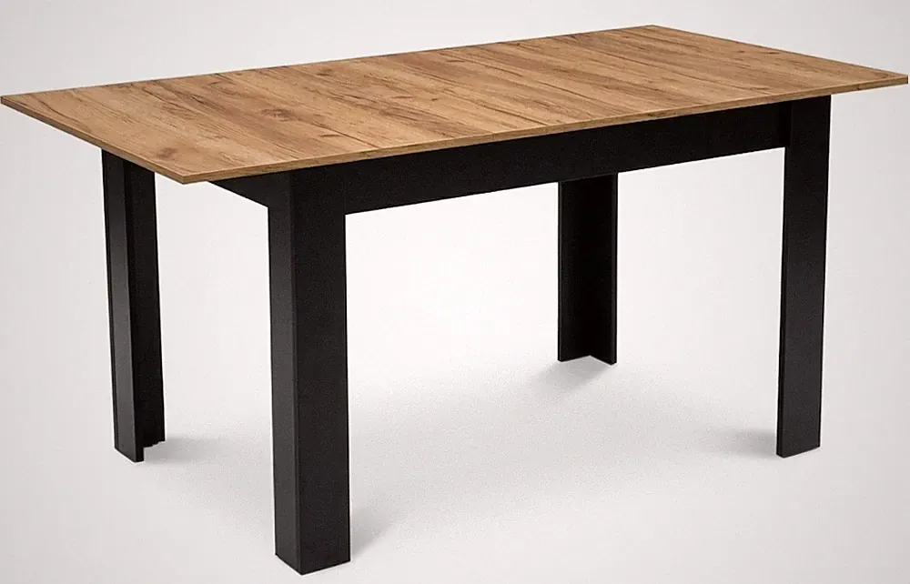 Ausziehtisch Esstisch 120-160x80 cm rechteckig Schwarz Holzoptik Küche