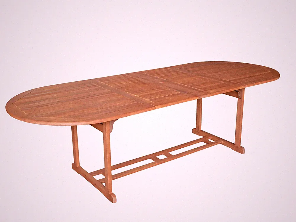 Ausziehtisch Eukalyptus Holz 180/260x100cm ausziehbar FSC modern rechteckig