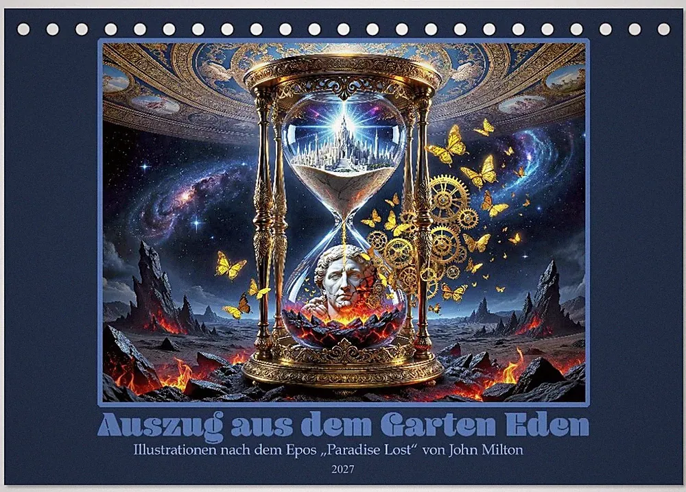 Auszug aus dem Garten Eden (Tischkalender 2027 DIN A5 quer), CALVENDO Monatskale