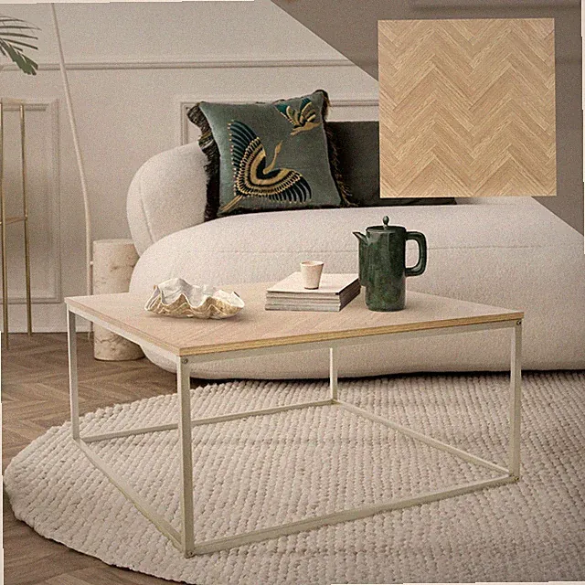 B-Ware Couchtisch Wohnzimmertisch Beistelltisch Sofatisch 80x80x40 Eiche Optik