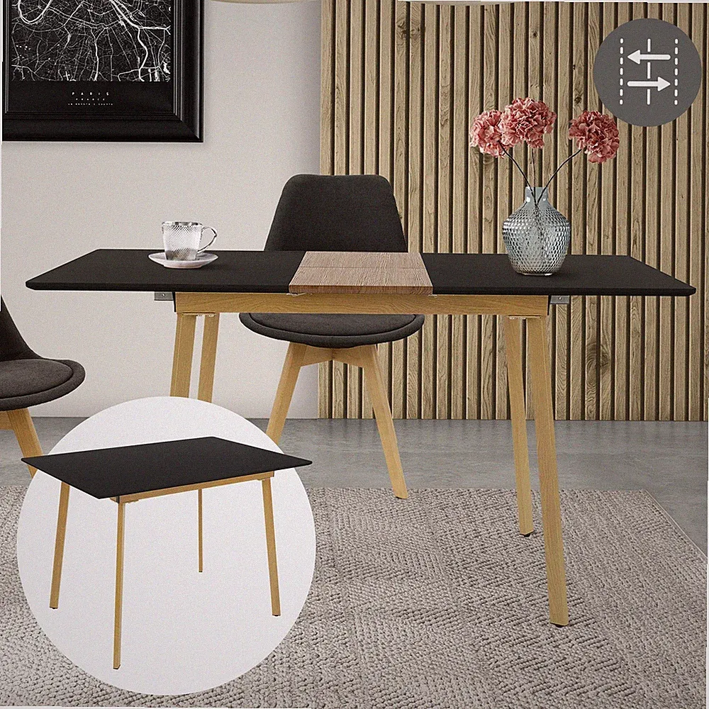 B-Ware Esstisch erweiterbar Esszimmertisch Küchentisch 110/140x75cm Schwarz