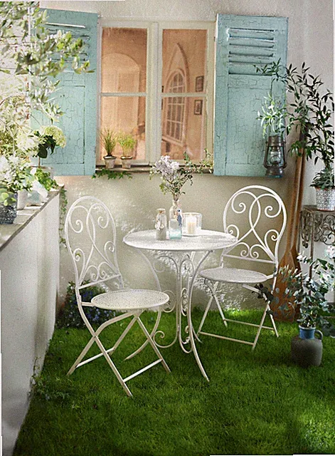 Balkonset 3tlg. Bistro-Set Outdoor Tisch rund 2 Klapp-Stühle Metall creme-weiß