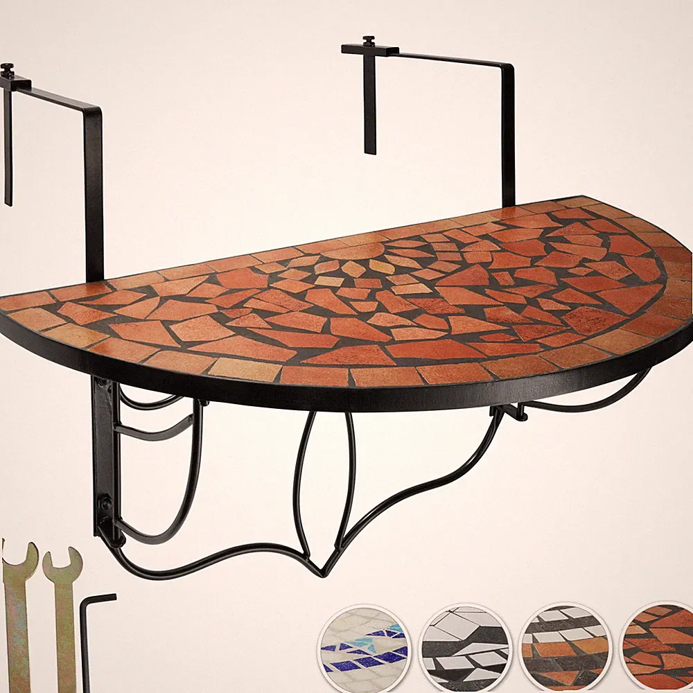 Balkontisch Hängetisch klappbar Mosaik Balkon Tisch Klapptisch Balkonhängetisch