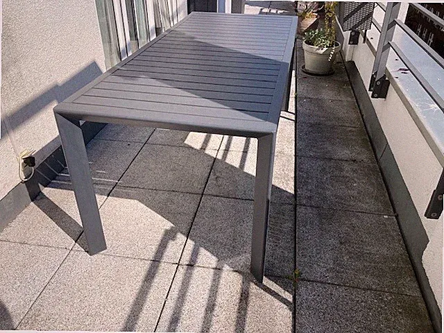 Balkontisch Metall 180x80x70 ( hoch) - grau - Breitenverstellbar auf 120 x80x70