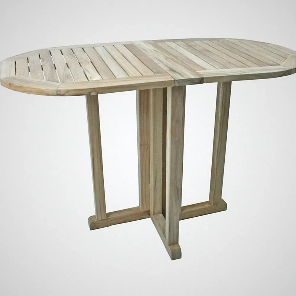 Balkontisch SOLO, oval, klappbar, Teak B-grade unbehandelt
