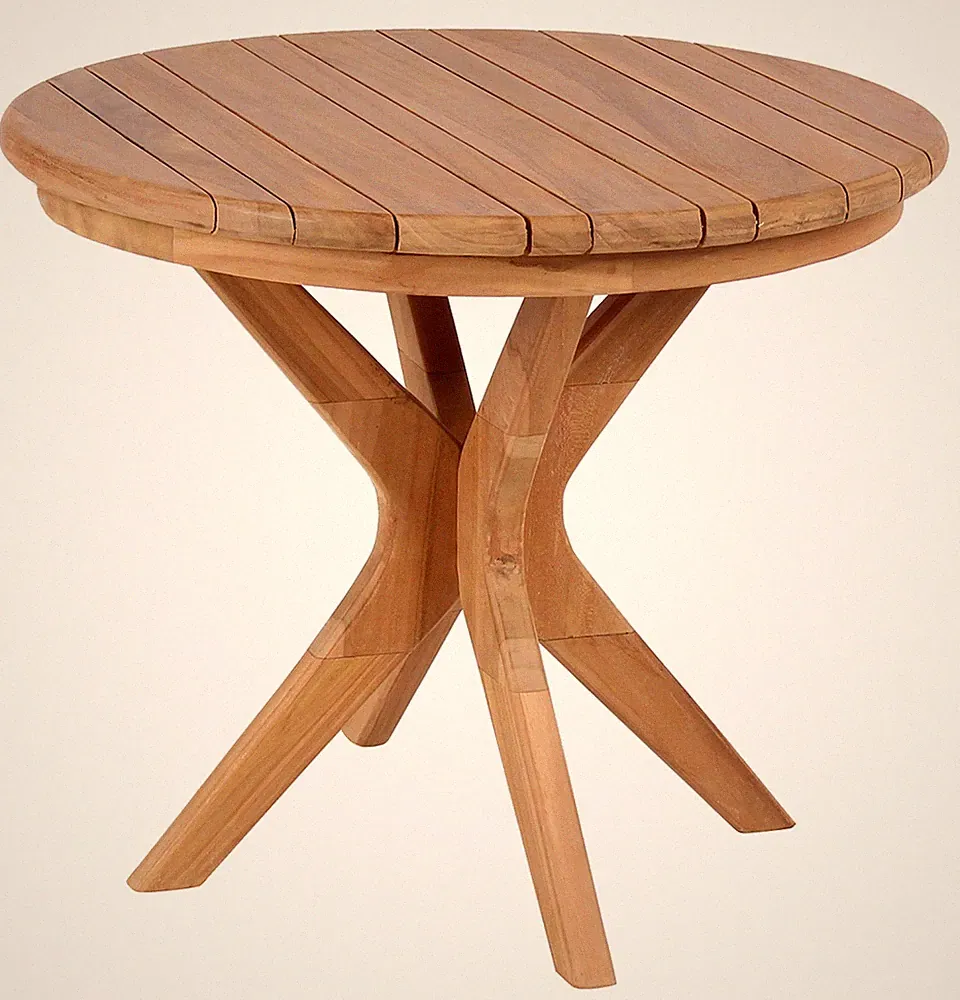 Beistelltisch Burton Rund Ø 60 cm Teakholz Garten Balkon Outdoor Balkontisch