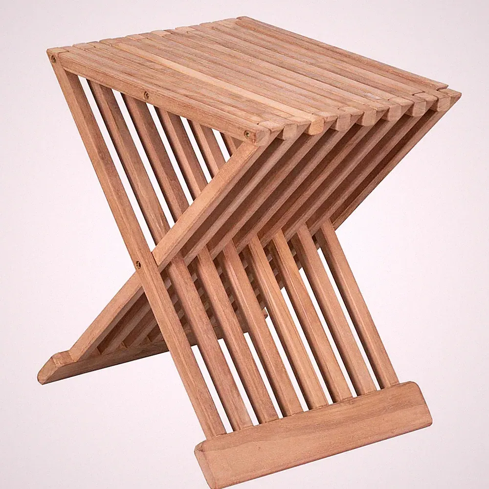 Beistelltisch Holztisch Teakholz Fishbone klappbar Holz Garten Wohnzimmer