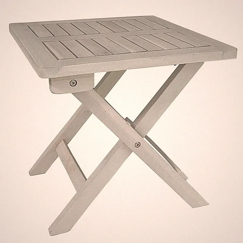 Beistelltisch Holztisch Tisch 40x40 cm Gartentisch Klapptisch Weiß lasiert Holz