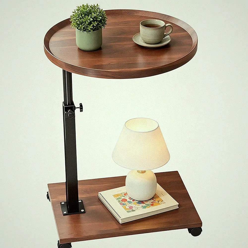 Beistelltisch Kaffeetisch, Couchtisch, Sofatisch Rollen Laptoptisch Wohnzimmer