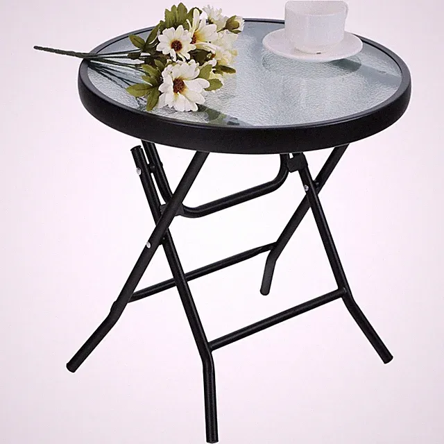 Beistelltisch Klappbar Gartentisch Balkon Tisch outdoor glas Metall klein