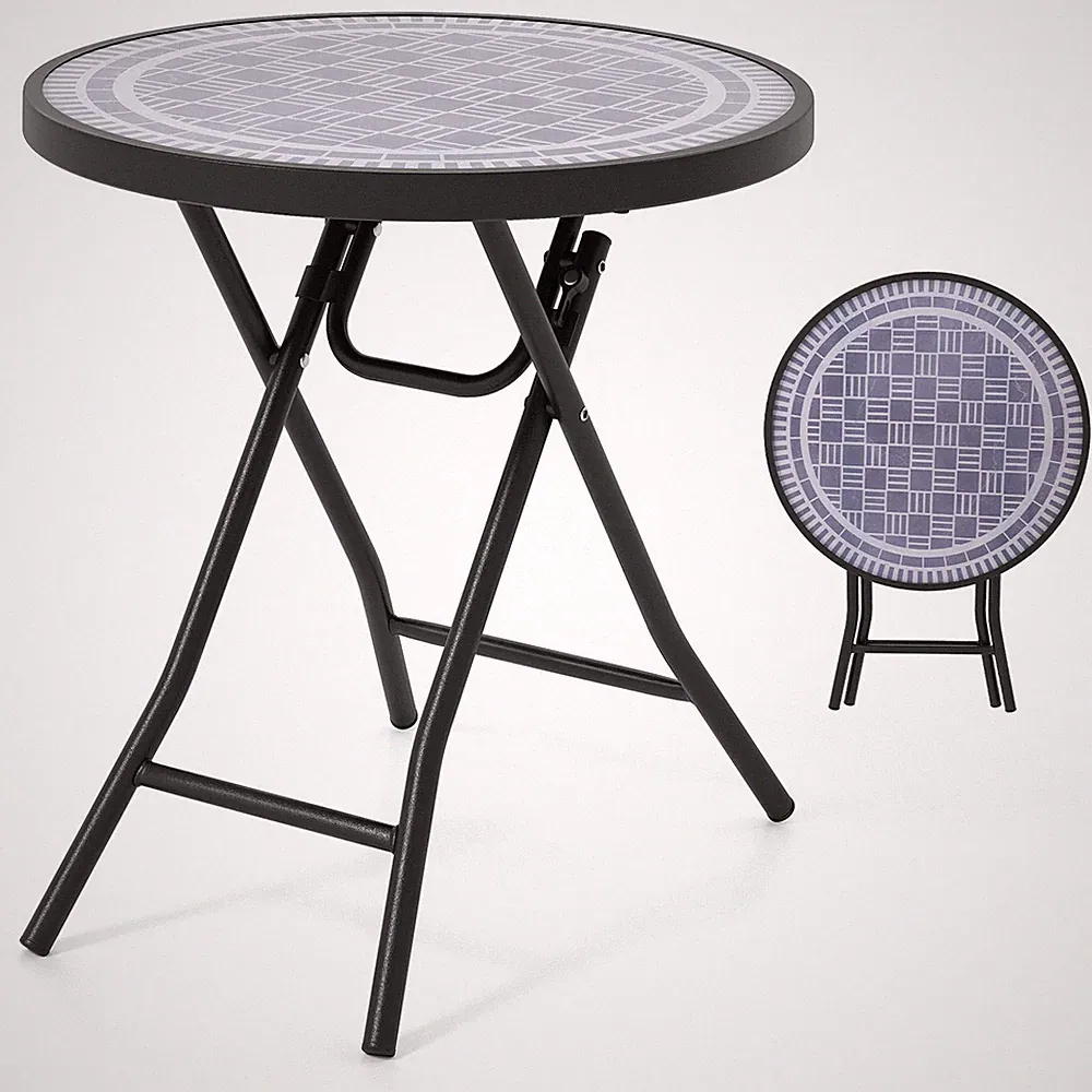 Beistelltisch klappbar Gartentisch Klapptisch rund 46 x 46 x 48 cm