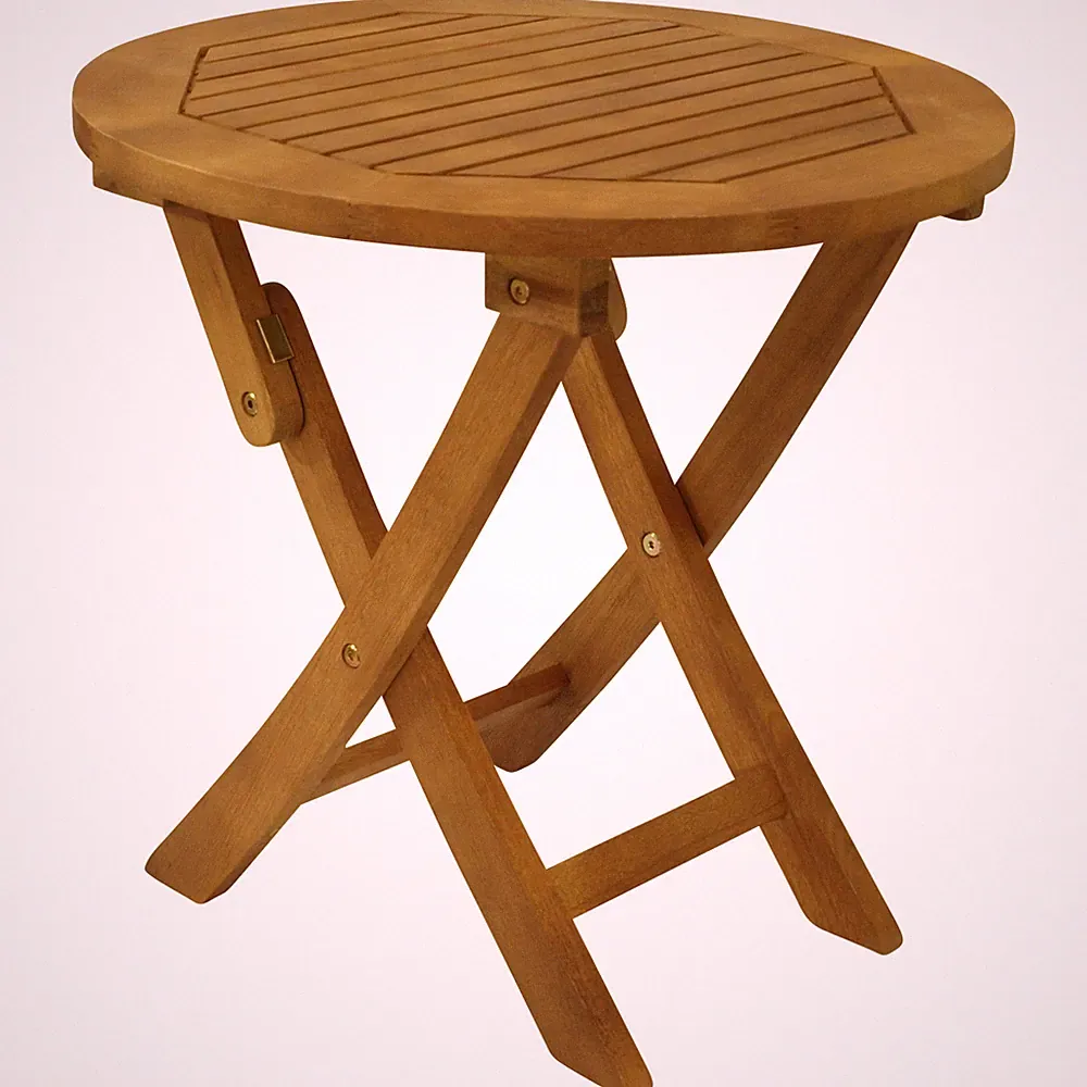 Beistelltisch Klapptisch Gartenmöbel Tisch SAIGON 48cm rund Holz, 2. WAHL