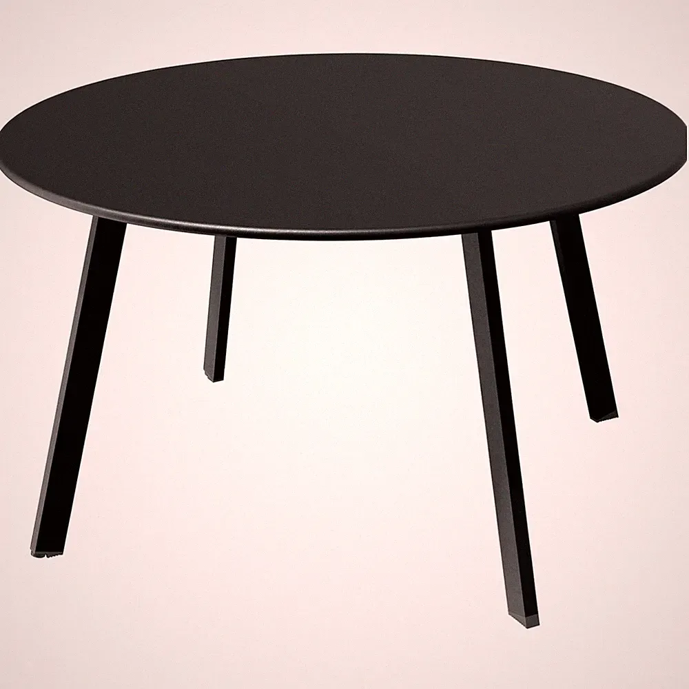 Beistelltisch Outdoor Indoor rund schwarz Metall Garten Balkon Wohnzimmer Bür...