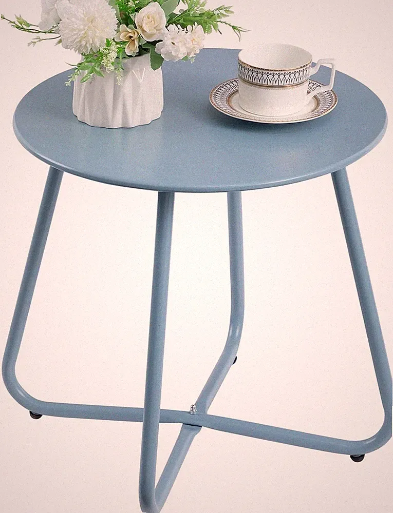 Beistelltisch Outdoor Rund Metall Couchtisch | Wetterfest Klein Gartentisch f...