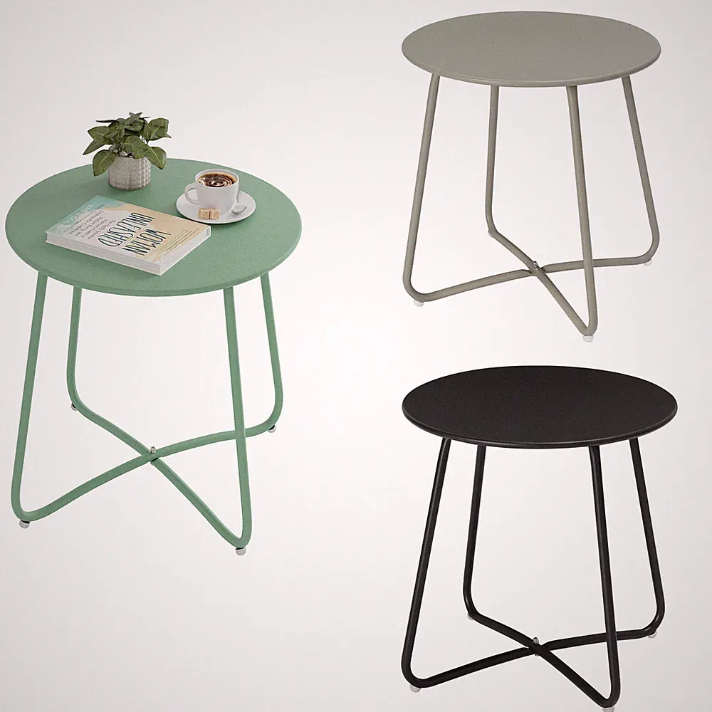 Beistelltisch rund Balkontisch Kleiner Gartentisch Kaffeetisch Couchtisch Metall