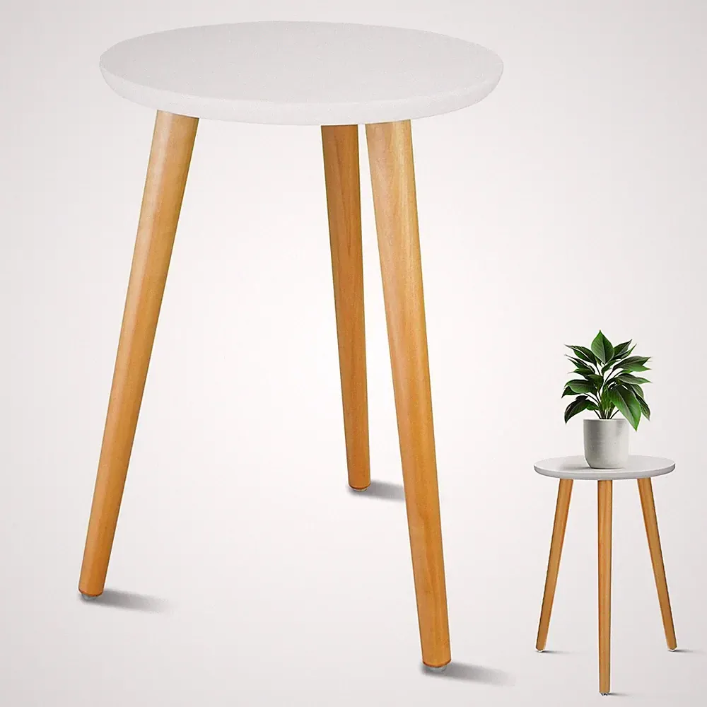 Beistelltisch Sofatisch Couchtisch Nachttisch Rund Holz Hoher Blumenständer 42cm