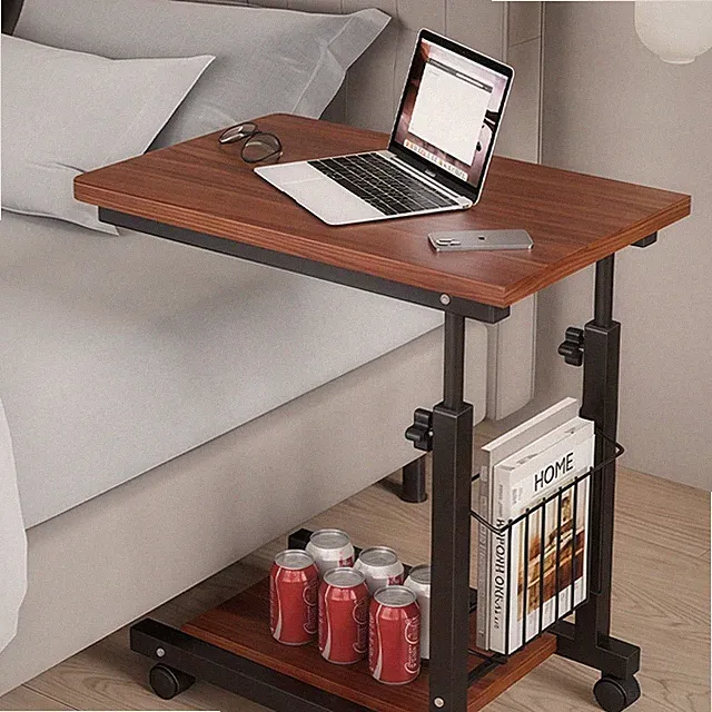 Beistelltisch Sofatisch HöHenverstellbar Laptoptisch Bett Couchtisch mit Rollen