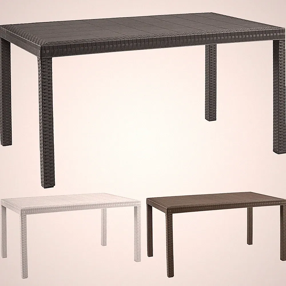 Bica Gartentisch Kunststoff Rattan Optik Rechteckig 90×150×74h cm