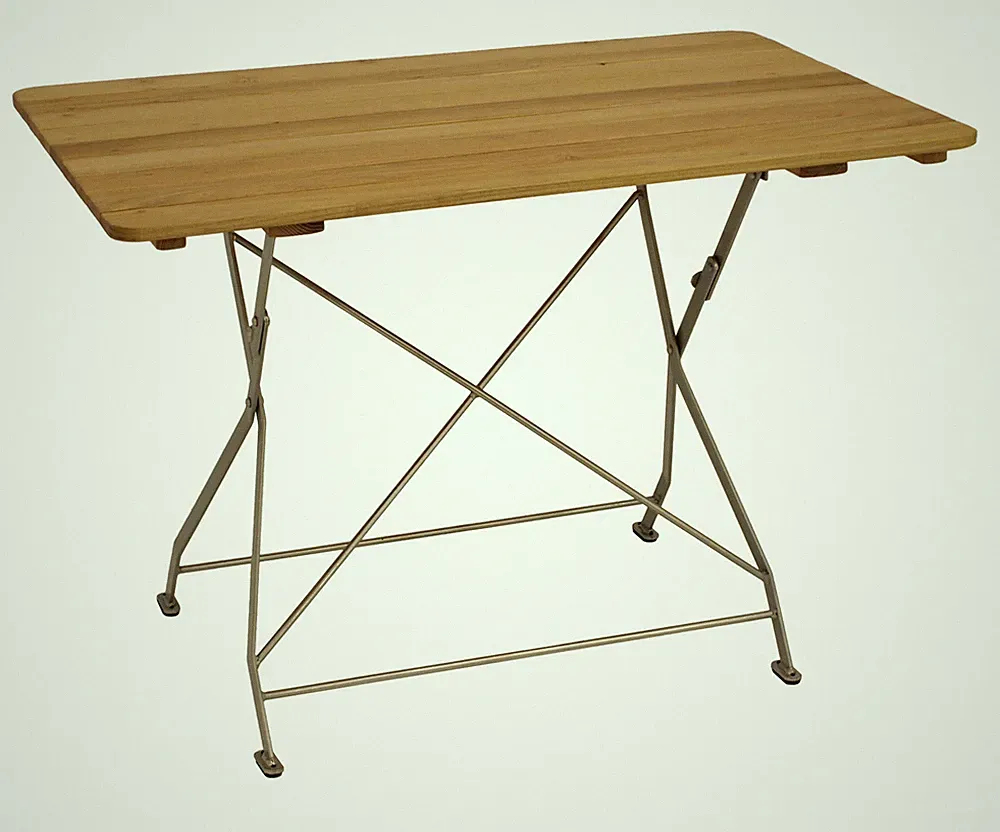 Biergarten Klapptisch Biergartentisch 70x110cm, Flachstahl verzinkt + Robinie