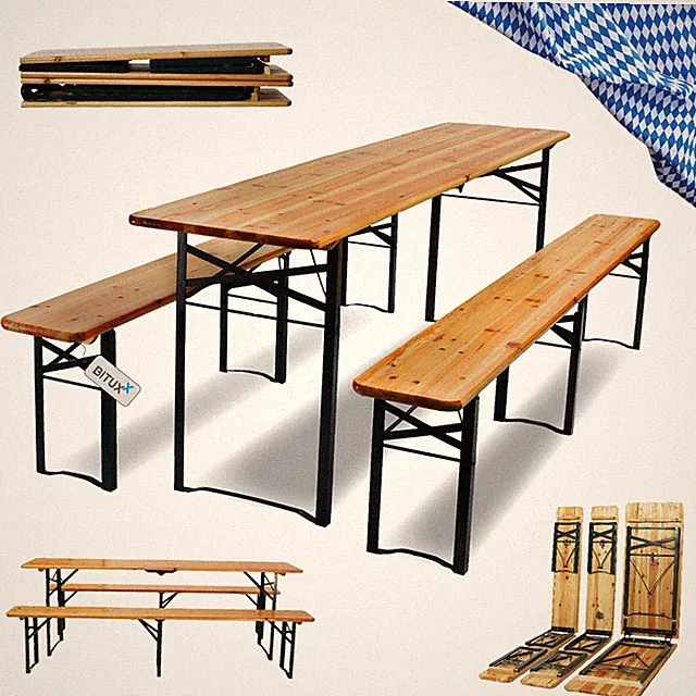 Bierzeltgarnitur Biergartengarnitur Kerwegarnitur Klappbar 216cm BITUXX