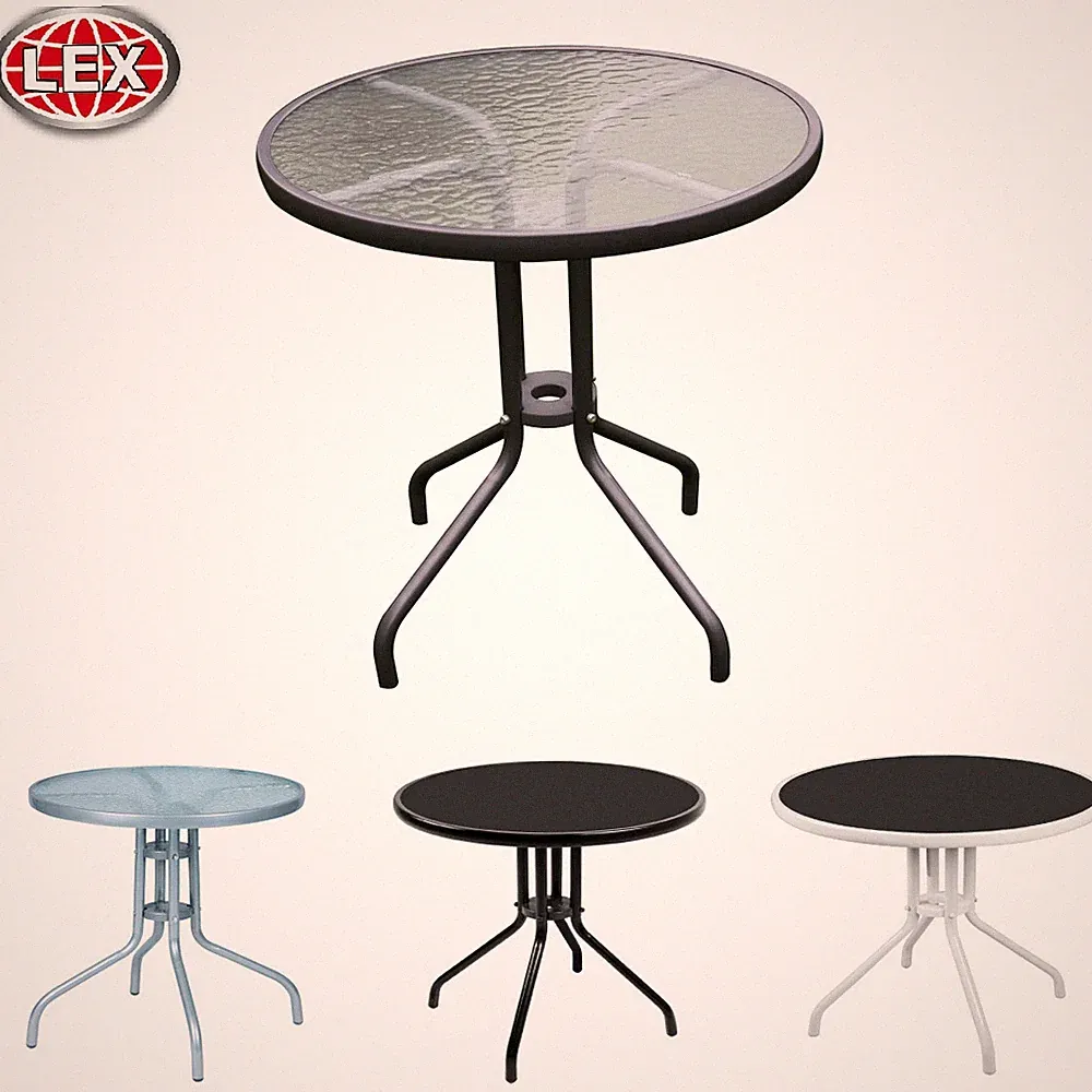 Bistrotisch Balkontisch Gartentisch Terrassentisch Glastisch ⌀ 60 cm Farbauswahl
