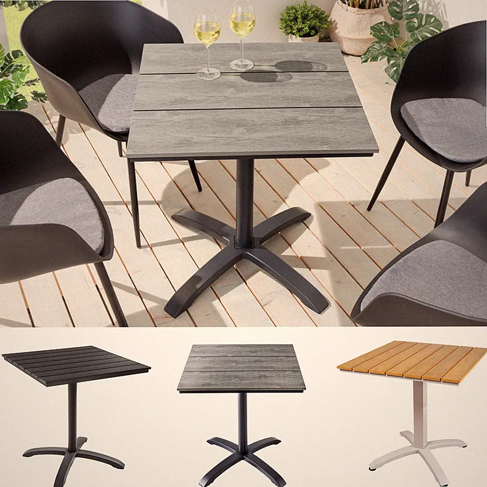 Bistrotisch DESIGNO - 70cm - FARBWAHL - Aluminium - wetterfest Gartentisch