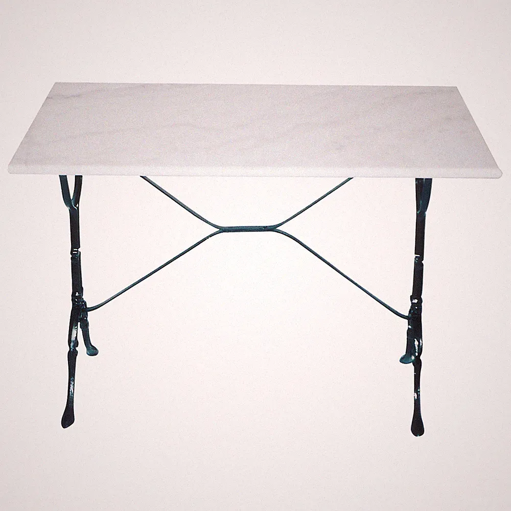 Bistrotisch Gastro Marmortisch Gusseisen Gartentisch Tafel 100x60x73cm