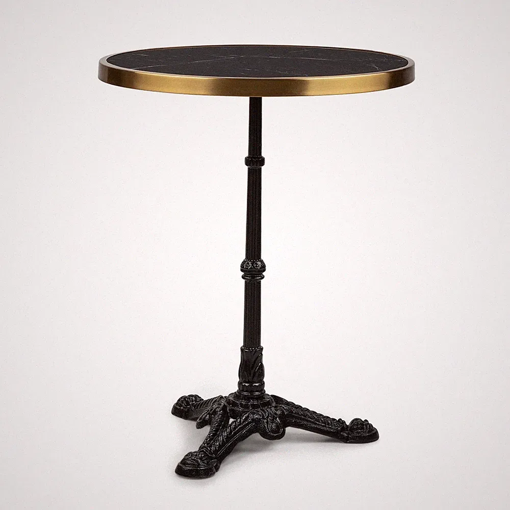 Bistrotisch Party Garten Beistelltisch Dreifuß Ø 57,5 cm Höhe 72 cm Marmor Grau