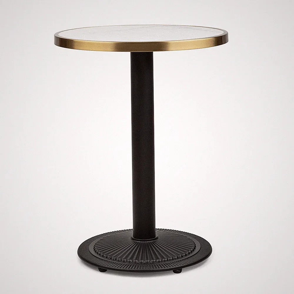 Bistrotisch Party Garten Beistelltisch Rundfuß Ø 57,5cm Höhe 75cm Marmor Schwarz