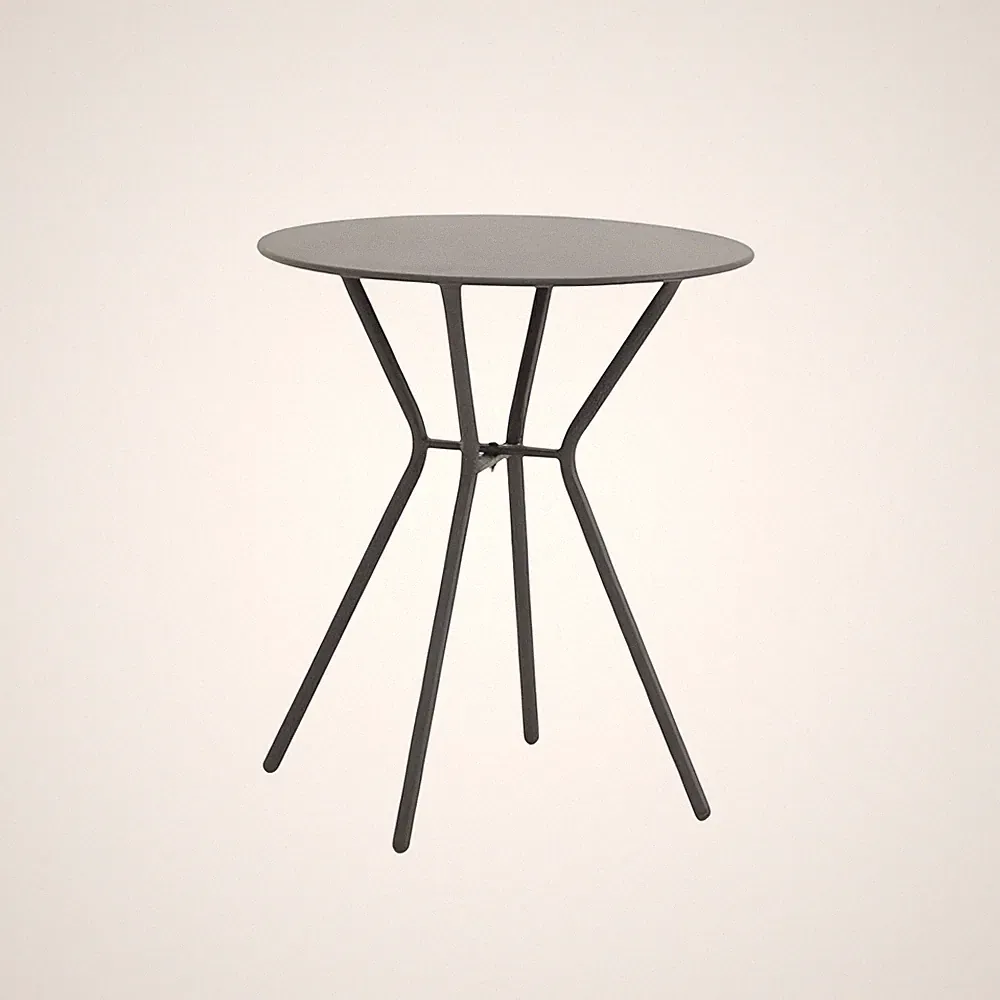 Bistrotisch rund 70x60cm Terrasse Balkon Balkontisch Tisch klein schwarz Garten