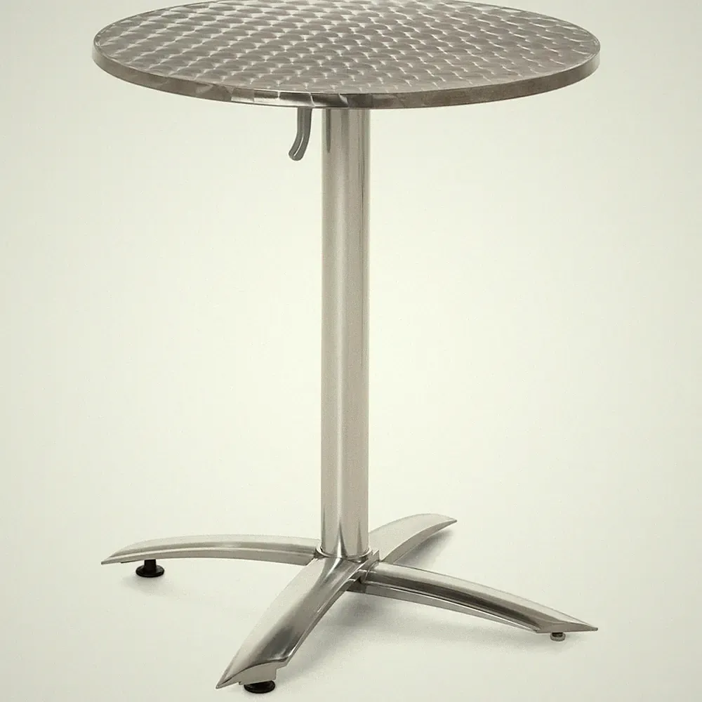 Bistrotisch rund Aluminium klappbar Terrassentisch Gartentisch 60x60 cm Silber