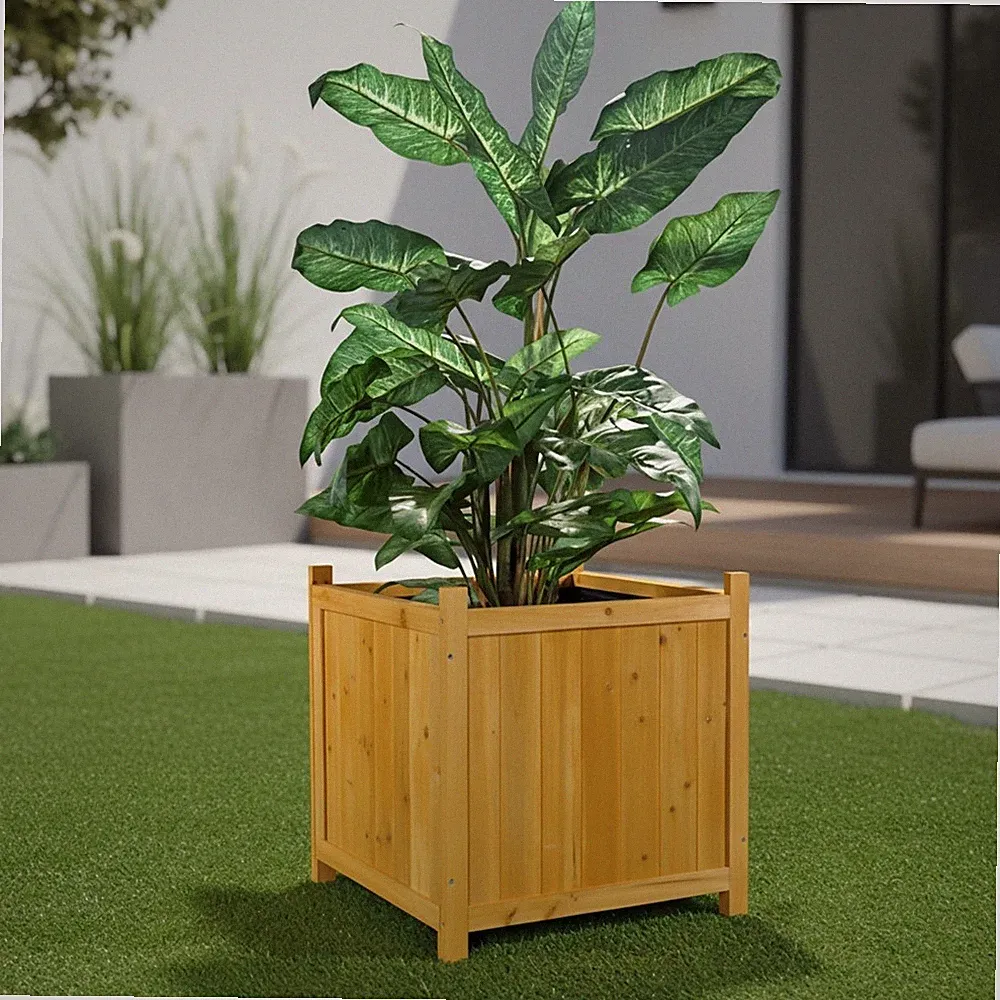 Blumenkübel Holz Pflanzkasten Blumentrog Blumentopf Übertopf Blumenständer