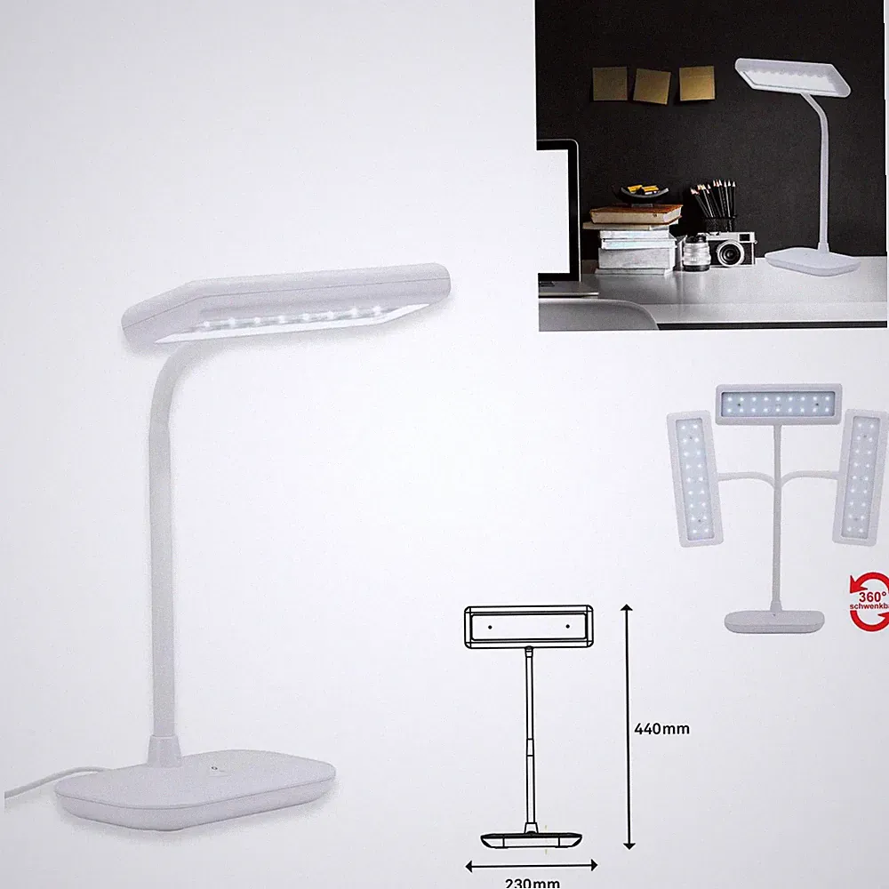 Briloner Daylight LED Bürolampe 7,5W Flexarm Officeleuchte 44 cm 7,5 W Weiß