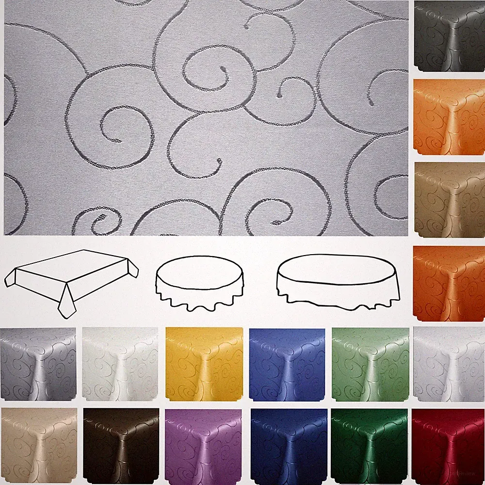 BÜGELFREI Tischdecke ORNAMENTE Eckig Oval Rund Stofftischdecke UNKOMPLIZIERT