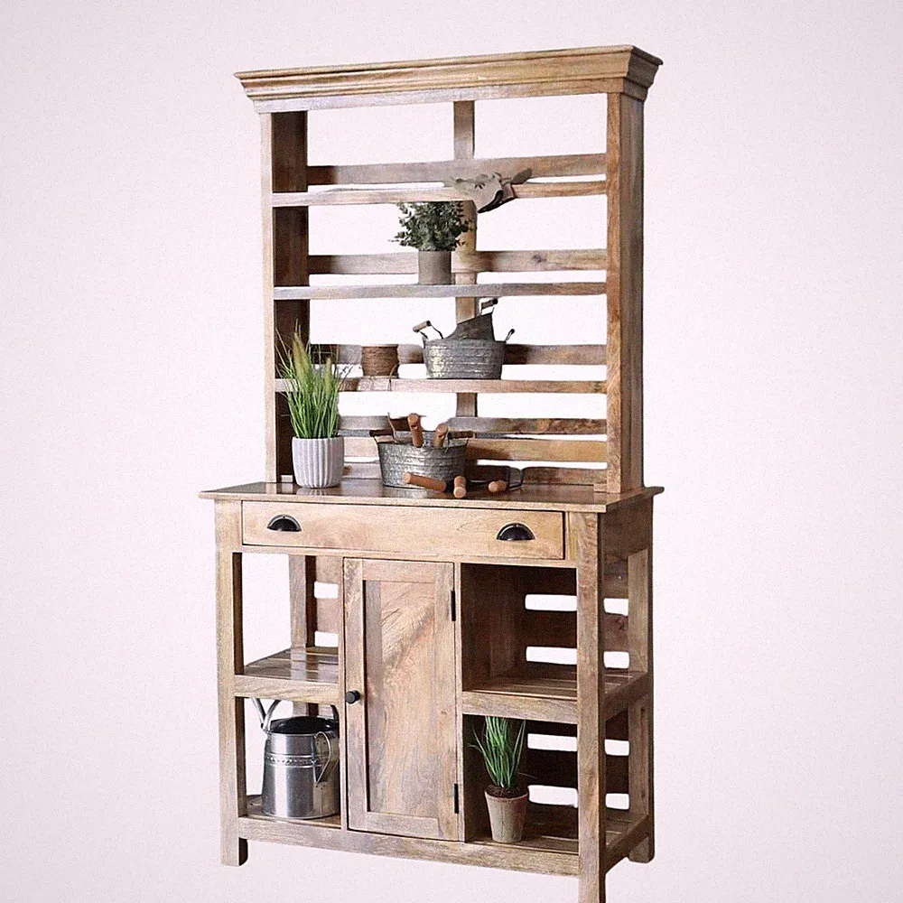 Buffet VILLE Pflanztisch massiv Gartenschrank Buffetschrank Outdoor Küche Regal