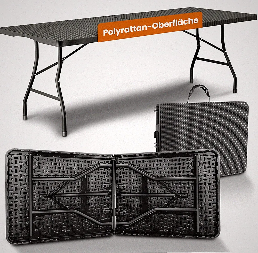 Buffettisch klappbar I Gartentisch klappbar Polyrattan I Biertisch wetterfest