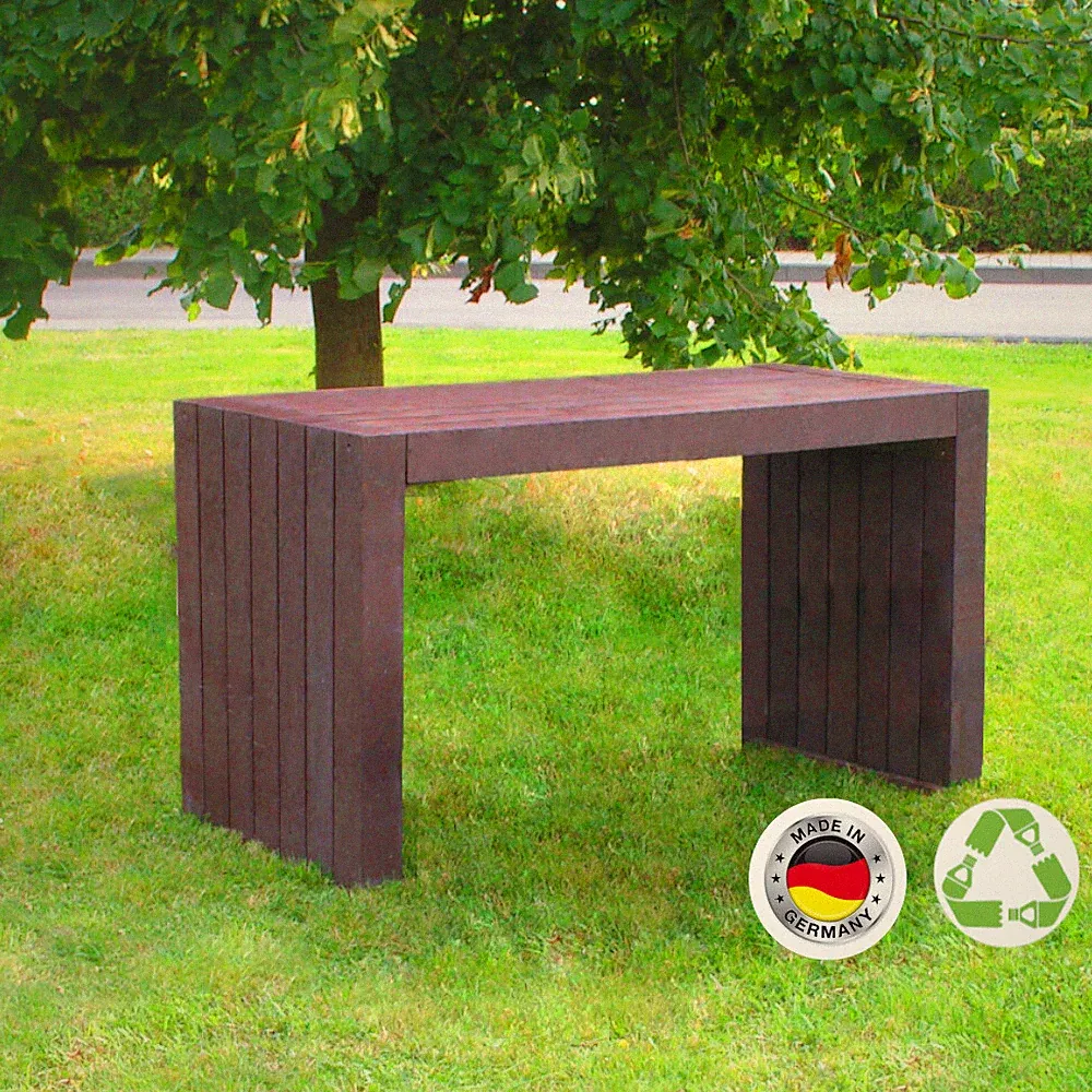 Calero Gartentisch 1,5m braun aus Recycling Kunststoff; Gartentisch Kunststoff