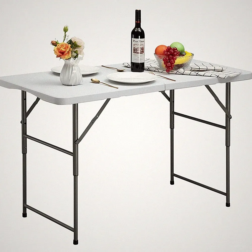 Camping Klapptisch 122x60cm Klappbar Gartentisch Esstisch Balkontisch weiß